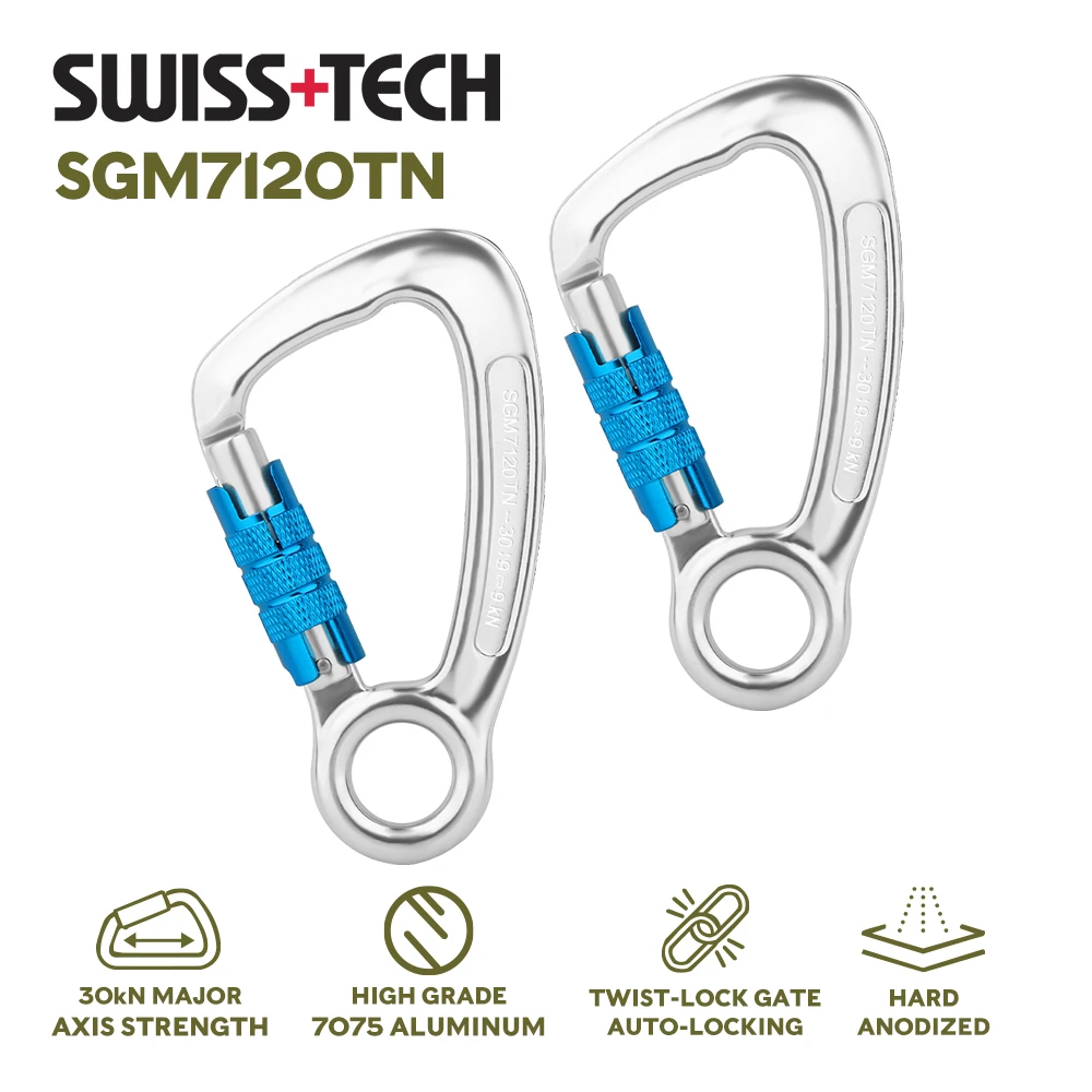 30kN Heavy Duty Professional Climbing Carabiners Clips Aluminum metal Auto Lock Large Safety Hooks Mountaineering PPE Equipment